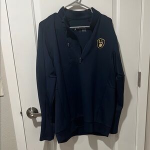 Milwaukee Brewers Navy Pullover with Logo
